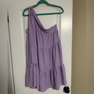 eesome Lavender One Shoulder Dress
